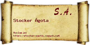 Stocker Ágota névjegykártya